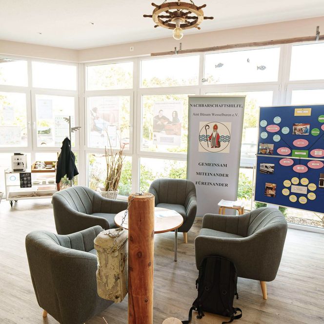 Sitzecke in der Bücherei in Büsum.