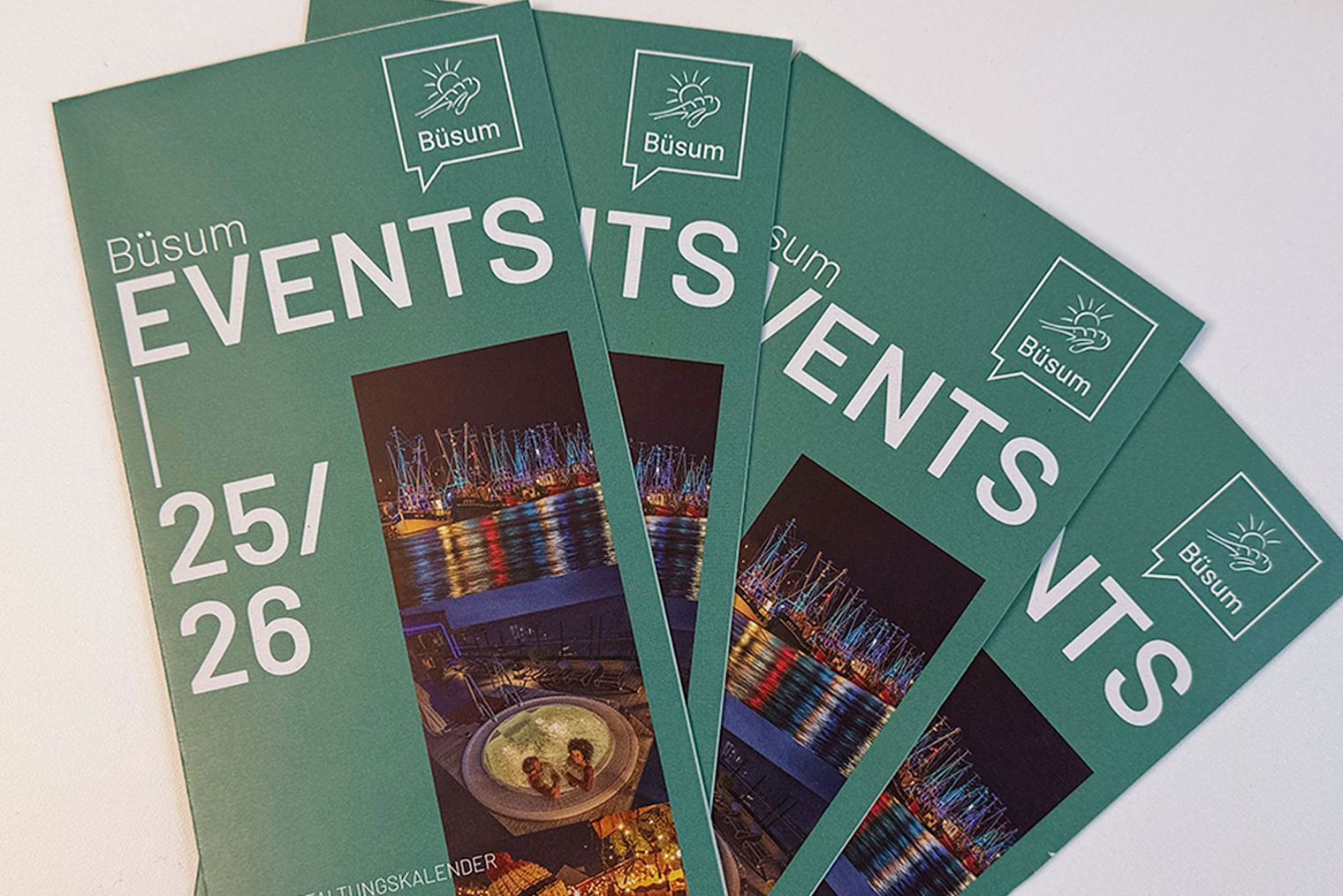 Flyer mit der Aufschrift Events für November 2025 bis Februar 2026.